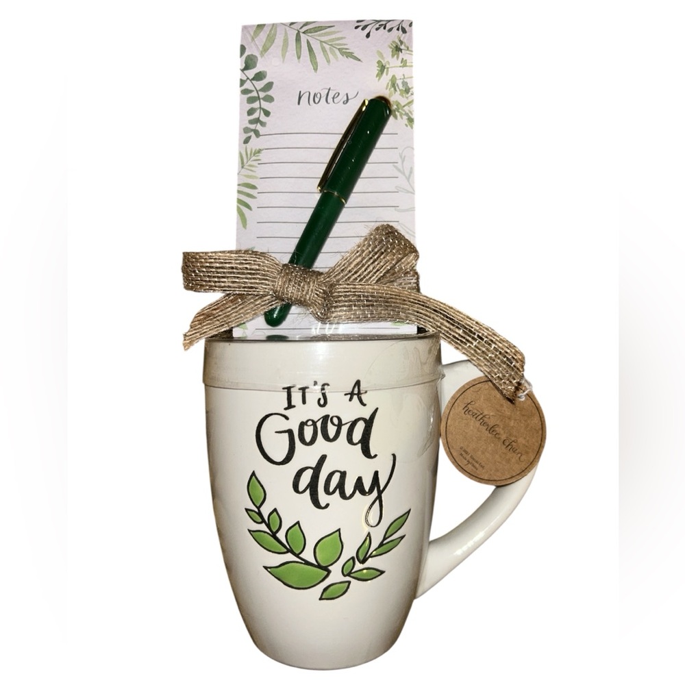 ‘It’s A Good Day’ Oversized Mug with Notepad and Pen NWT